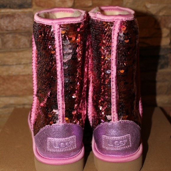 UGG SEQUIN SPARKLE Classic Boots NEW! PINK - Picture 4 of 7